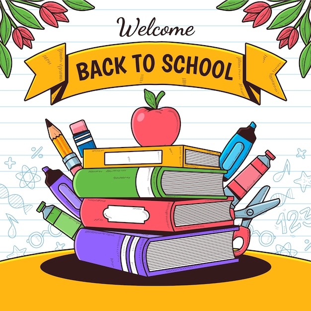 Hand drawn illustration for back to school season