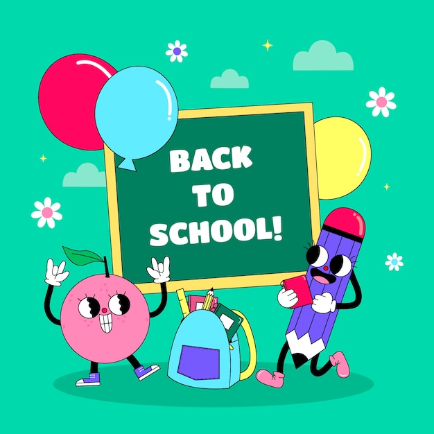 Vector hand drawn illustration for back to school season