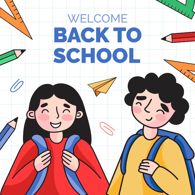 Hand drawn illustration for back to school