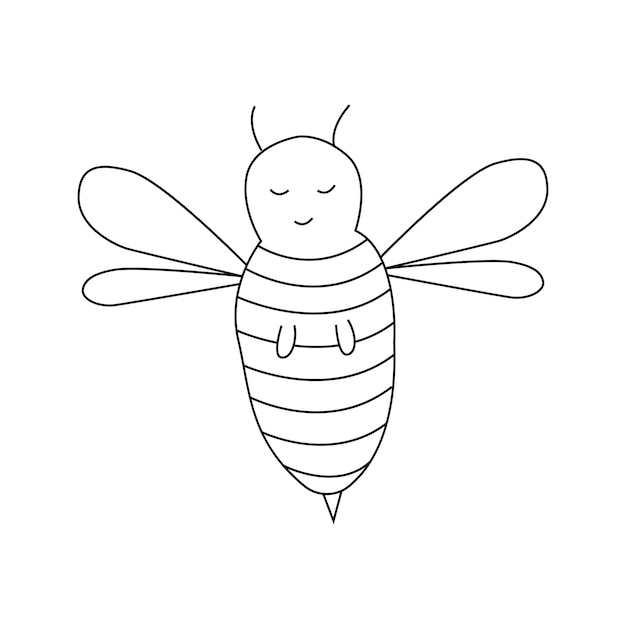 Hand drawn illustration bee