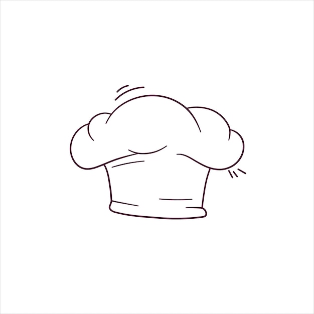 Illustrazione disegnata a mano dell'icona del cappello dello chef doodle vector sketch illustration