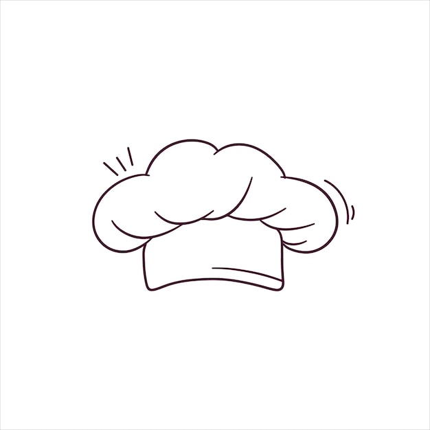 Hand drawn illustration of chef hat icon doodle vector sketch illustration