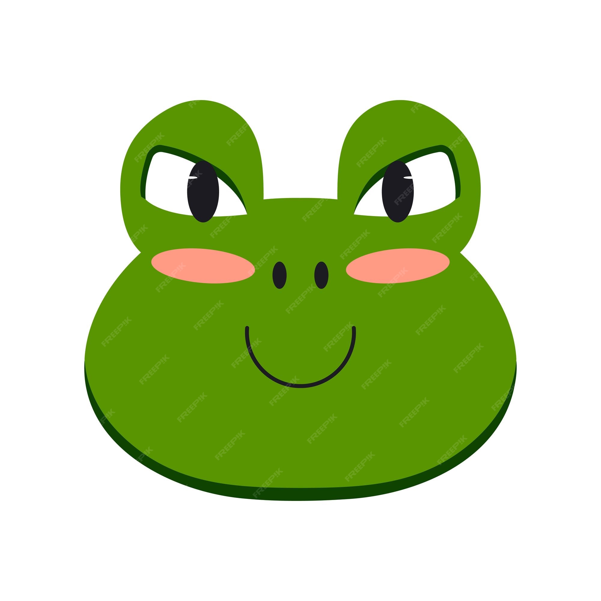 Premium Vector | Hand drawn illustration of cute frog face