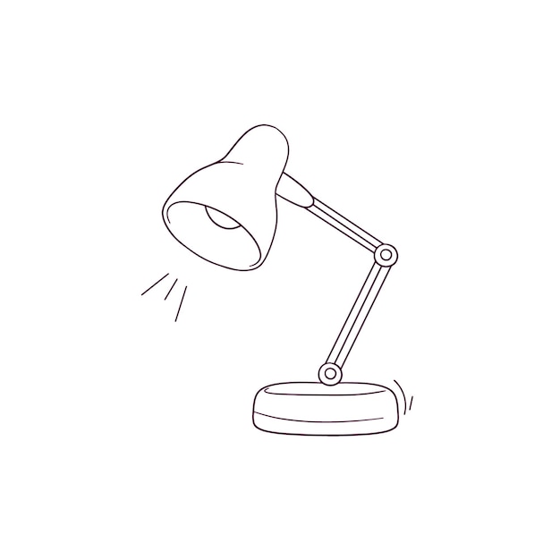 Ручная иллюстрация иконы настольной лампы Doodle Vector Sketch Illustration