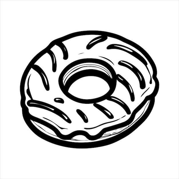 hand drawn illustration of donut