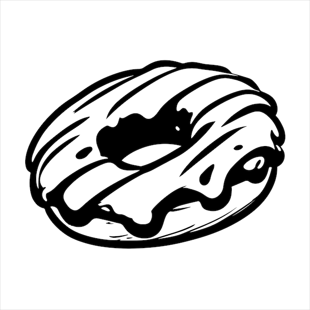 hand drawn illustration of donut