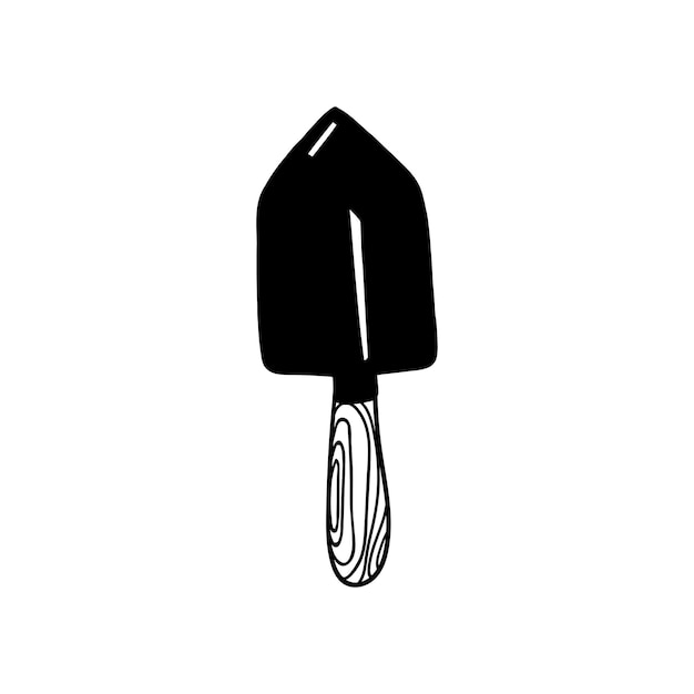 Vector hand drawn illustration doodle outline shovel