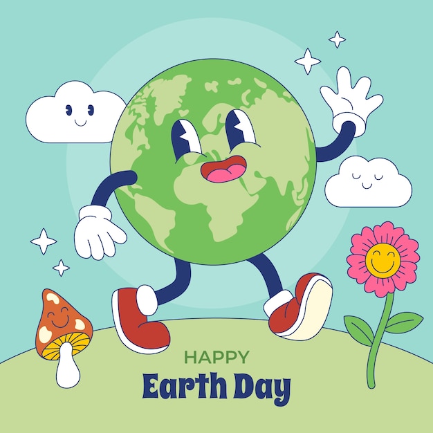 hand drawn illustration for earth day celebration