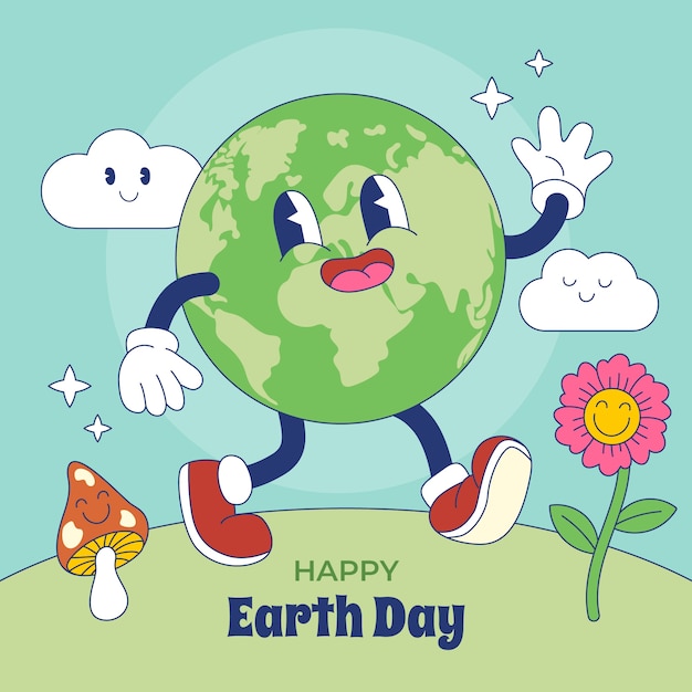 Hand drawn illustration for earth day celebration