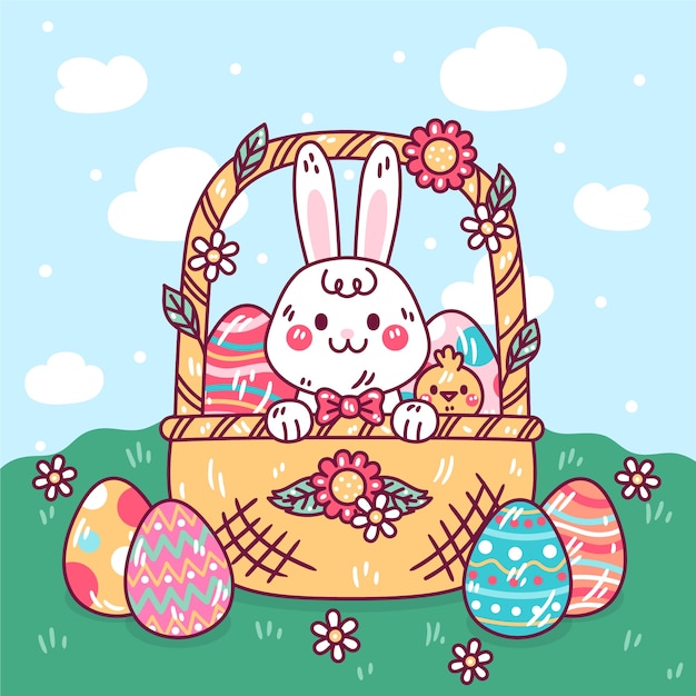 Hand drawn illustration for easter celebration