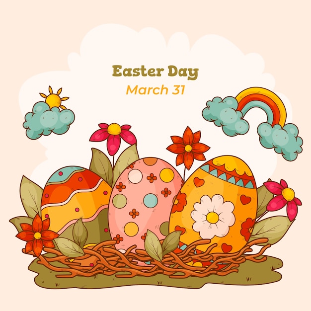 Hand drawn illustration for easter holiday