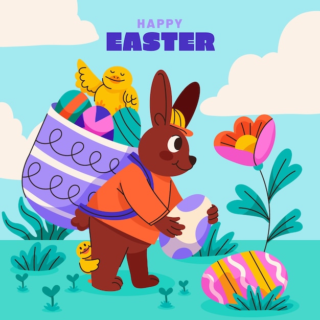 Hand drawn illustration for easter holiday