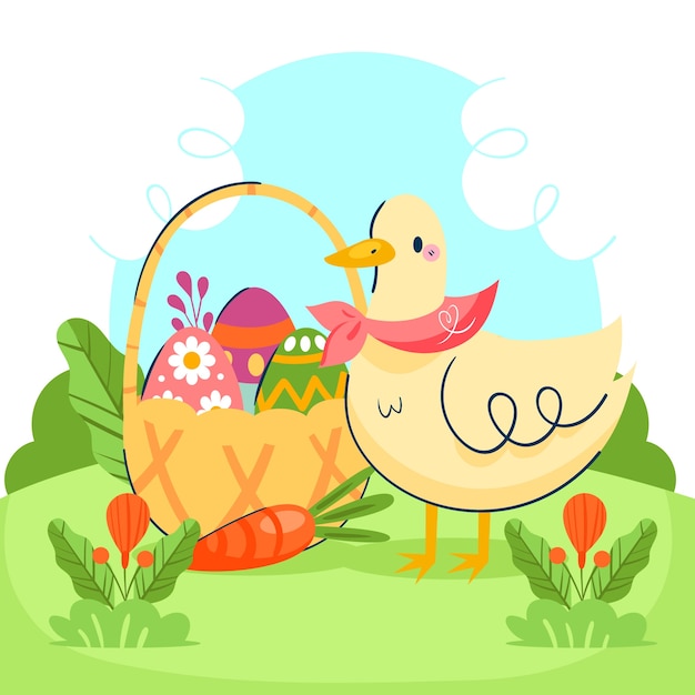 Vector hand drawn illustration for easter holiday