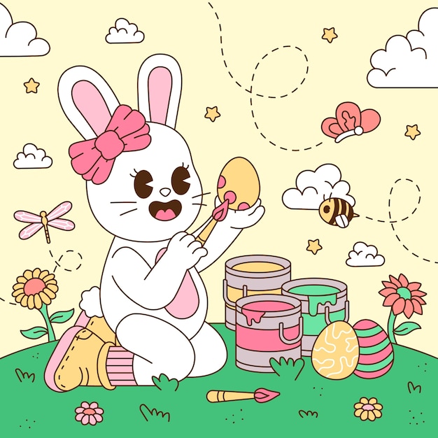 Hand drawn illustration for easter holiday