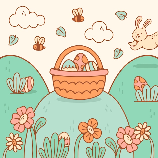 Hand drawn illustration for easter holiday