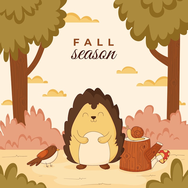 Hand drawn illustration for fall season celebration