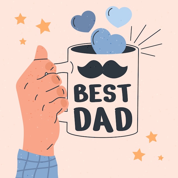 Vector hand drawn illustration for father's day celebration