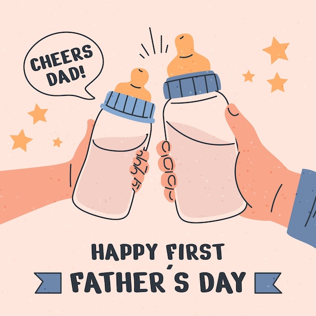 Vector hand drawn illustration for father's day celebration