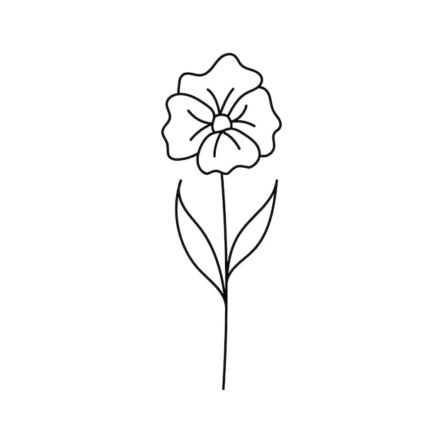 Vector hand drawn illustration of flowers