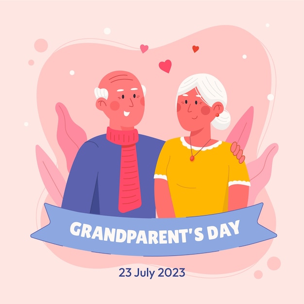 Vector hand drawn illustration for grandparents day celebration