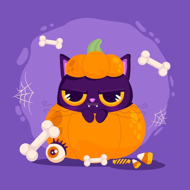 Vector hand drawn illustration for halloween season celebration