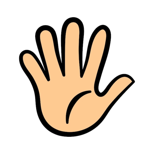 hand drawn illustration of hand gesture or sign emoticon body language