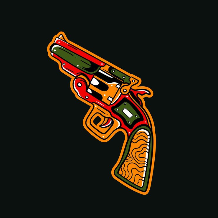 वेक्टर hand drawn illustration of hand gun