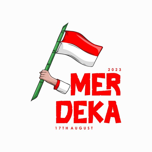 Hand drawn illustration of indonesia independence day