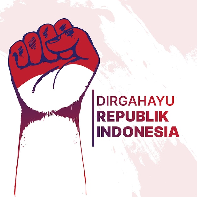 Hand drawn illustration of indonesian independence day vector design