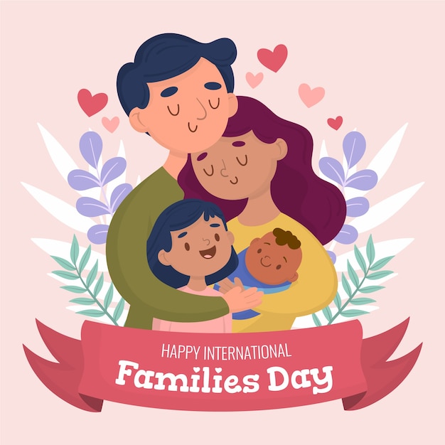 Illustrazione disegnata a mano per la giornata internazionale delle famiglie