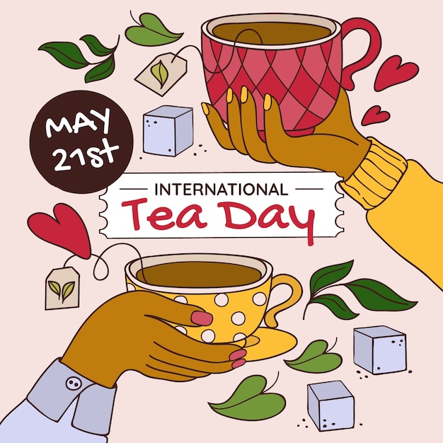 Hand drawn illustration for international tea day