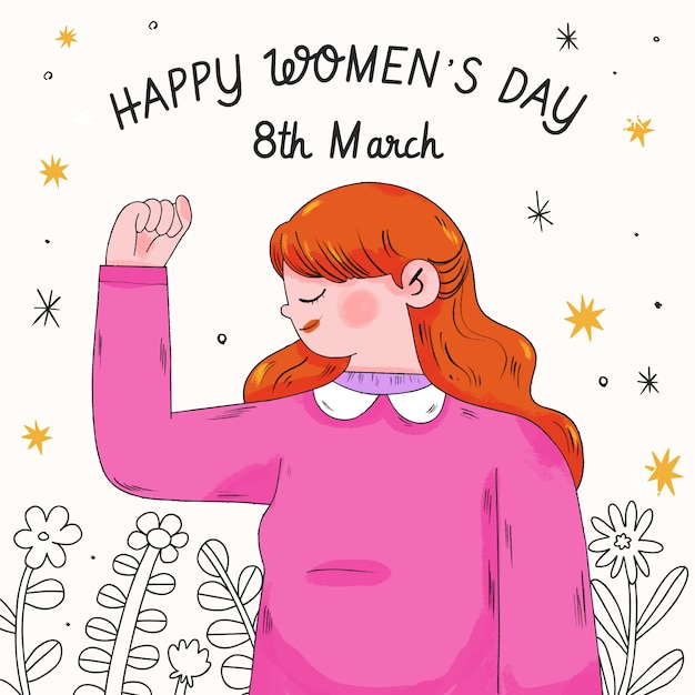 Vector hand drawn illustration for international women's day