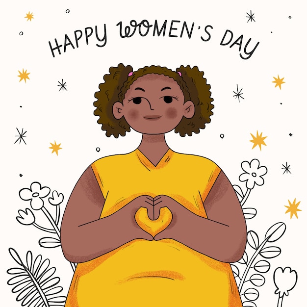 Hand drawn illustration for international women's day