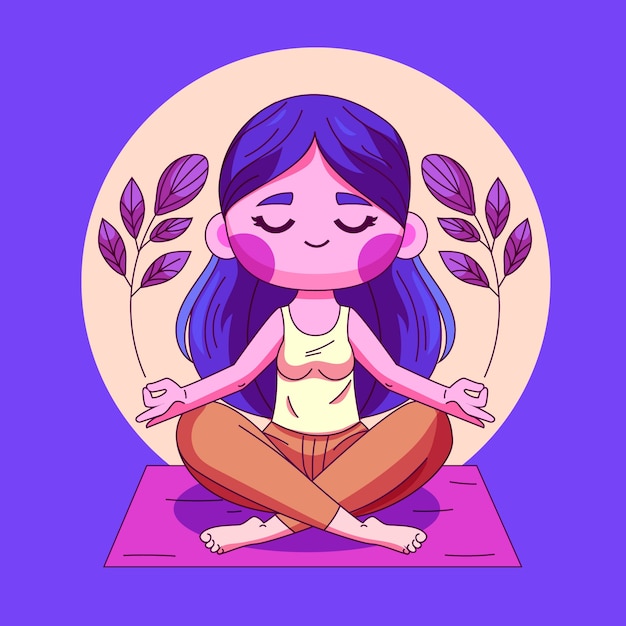 Vector hand drawn illustration for international yoga day celebration