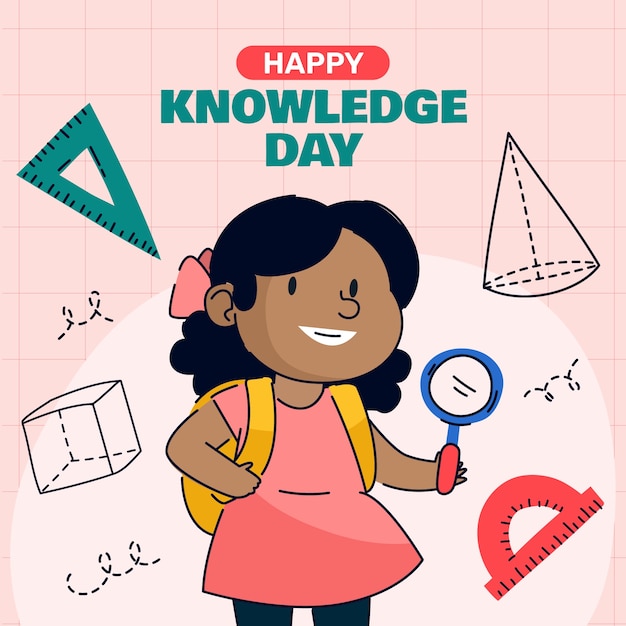 Hand drawn illustration for knowledge day celebration