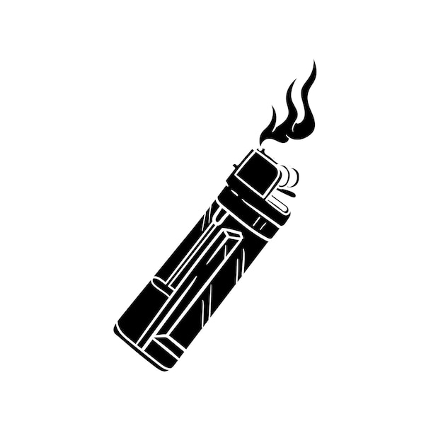 Vector hand drawn illustration of lighter silhouette