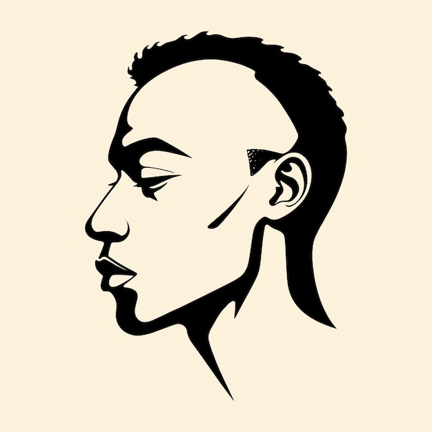 Vector hand drawn illustration of man face