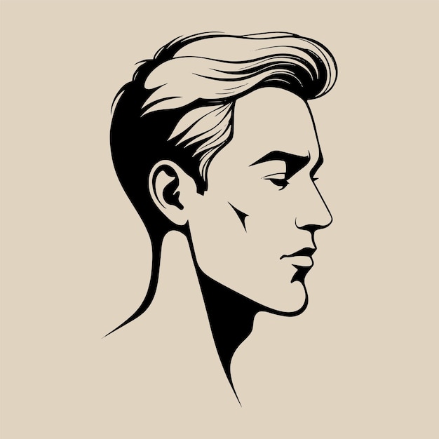 Vector hand drawn illustration of a man face