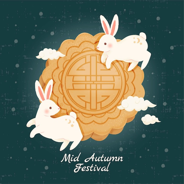 Hand drawn illustration for mid-autumn festival celebration