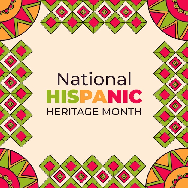 Vector hand drawn illustration for national hispanic heritage month