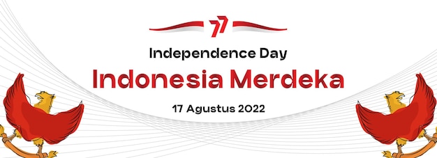 Ручная иллюстрация ко дню независимости индонезии вектор