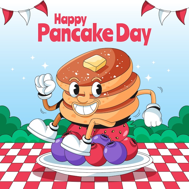 Illustrazione disegnata a mano per il giorno dei pancake