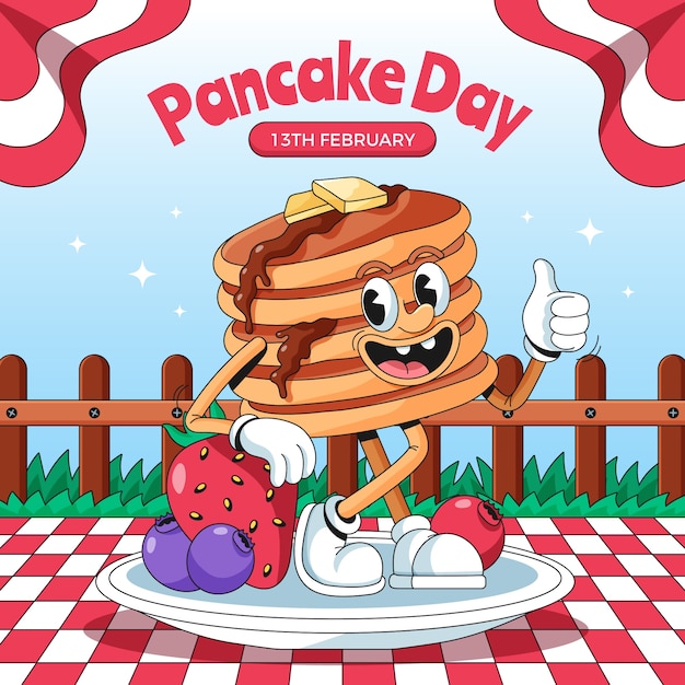 Hand drawn illustration for pancake day