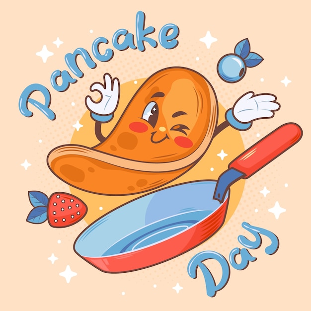 Hand drawn illustration for pancake day