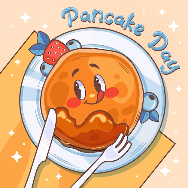 Hand drawn illustration for pancake day