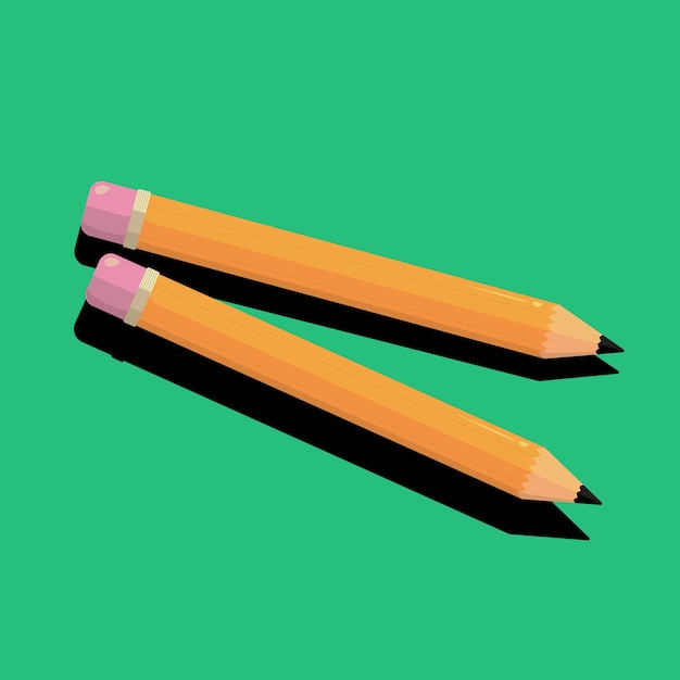 Vector hand drawn illustration pencil for school kids