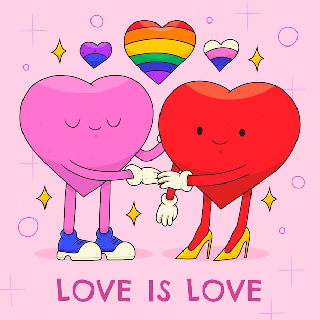 Hand drawn illustration for pride month celebration