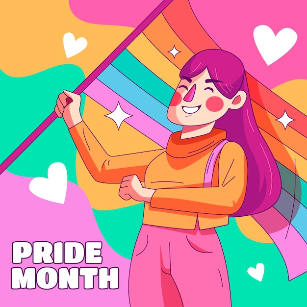 Hand drawn illustration for pride month celebration