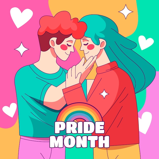 Hand drawn illustration for pride month celebration