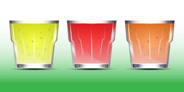 Vector hand drawn illustration of set of cocktails